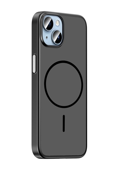 Apple iPhone Uyumlu 13 Kılıf M-safe Şarj Özellikli Zore Lora Pc Kapak - Siyah