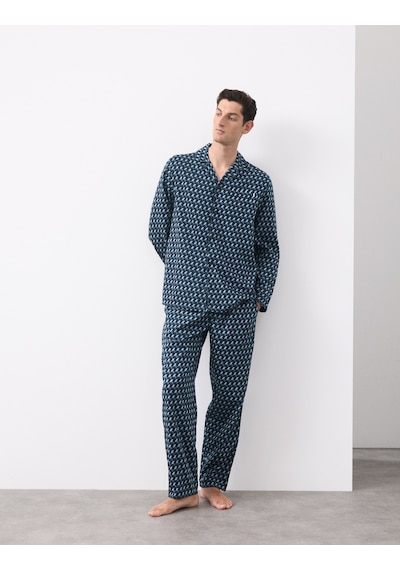 Marks & Spencer Pamuk Karışımlı Pijama Üstü T07001327a Lacivert