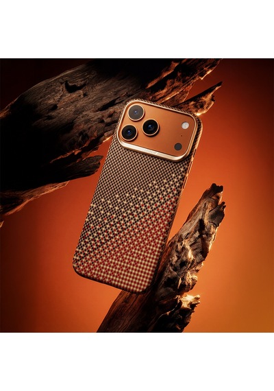 Apple Uyumlu iPhone 17 Pro Max Kılıf M safe Özellikli Raptic Aramid Skin Serenity Serisi Kapak Kahverengi
