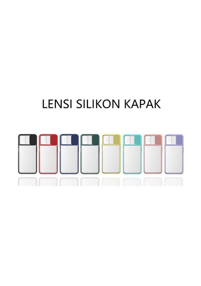Noktaks - Oppo Uyumlu Oppo A92 - Kılıf Slayt Sürgülü Arkası Buzlu Lensi Kapak - Sarı