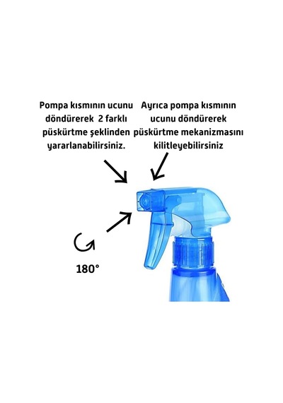 Lexroo Sprey Şişesi 700 Ml, Su Bulaşık Deterjanı, Tetikli Püskürtmeli Fısfıs Cam Temizleme Mor