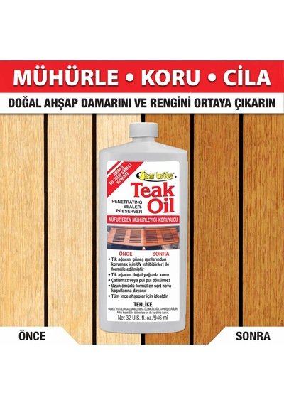 Starbrite - Klasik Tik Yağı - 3. Adım 946 Ml : Ahşaplarınız İçin Su Geçirmez Kalkan, Güneşe Ve Zorlu Hava Koşullarına Karşı Uzun Ömürlü Koruma