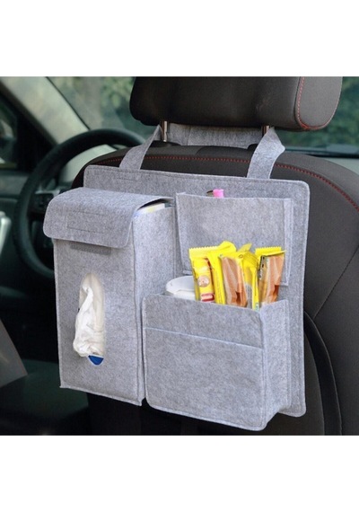 Araç Içi Koltuk Arkası Ergonomik Boy Keçe Organizer,peçete,telefon Ve Bardaklık