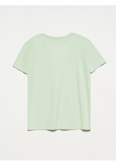 Dilvin 3470 Pamuk V Yaka Basic T-shirt-çağla Çağla 34