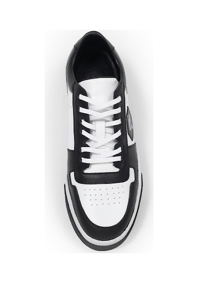 Wıgo Black Siyah Beyaz Sneaker Erkek Deri Ayakkabı 001