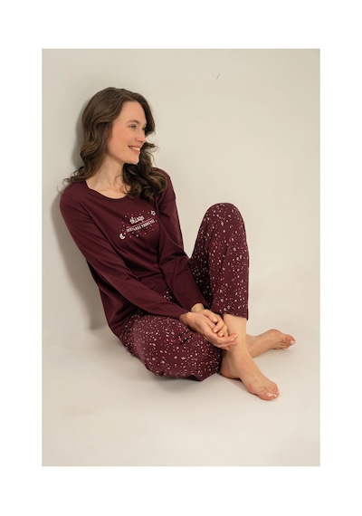 Angbutik Arnetta Ar3774-s Kadın Uzun Kollu Pijama Takım MÜRDÜM