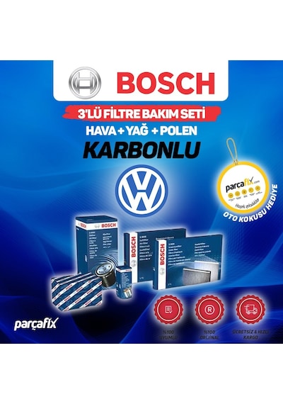 Vw Tiguan 1.4 Tsı Bosch  3'Lü Filtre Seti 2007-2014 Cth Karbonlu
