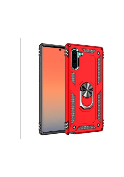 Samsung Galaxy Uyumlu Note 10 Kılıf Sert Silikon Yüzüklü Stand Özellikli Kapak