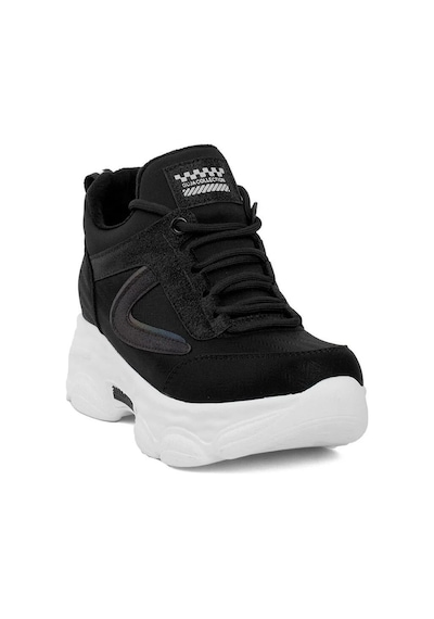 Guja 24k302 Kadın Yüksektaban Sneaker Yürüyüş Ayakkabıs-bej Siyah