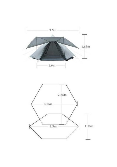 Wildland Ön Tenteli 2 Kapılı Mini Tipi 4 Kişilik Çadır Kamp Çadırı Gri