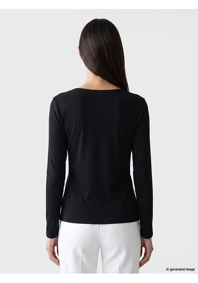 Lcw Everyday Siyah V Yaka %100 Pamuklu Kadın Body