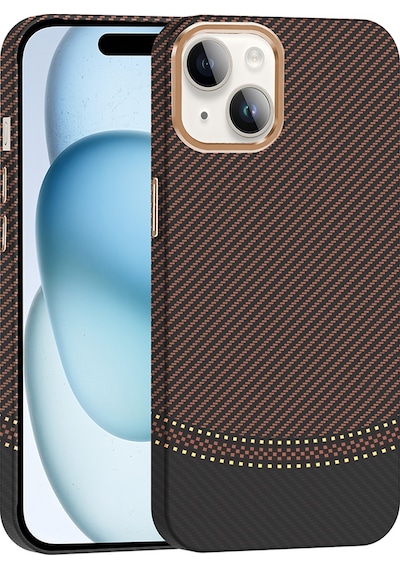 Teleplus Apple Uyumlu iPhone  14 Kılıf M-safe Karbon Fiber Tasarım Gross Kapak