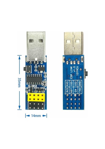 Esp-01 Ch340 Usb Bağlantı Adaptörü Uyumlu Reset Butonlu Esp01 Esp8266 Esp-01s Wifi Modül