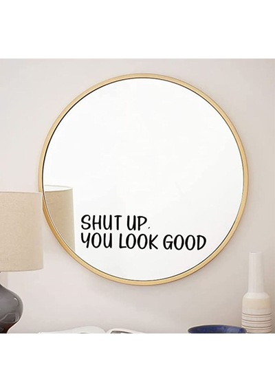 You Look Amazing You Look Good Dekoratif Duvar Ayna Cam Dekor Yazı Sticker Siyah 4'lü