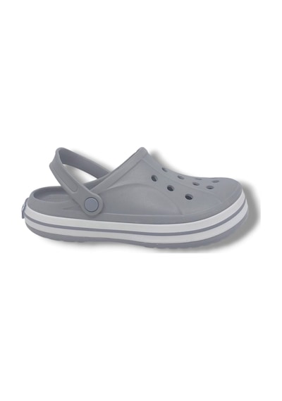 Zerhan Cflex 22233 Unisex Gri Beyaz Gri Sabo Terlik Sandalet Gri