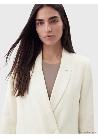 Lcw Studıo Beyaz Kruvaze Yaka Kadın Blazer Ceket