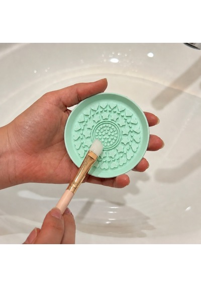 3d Baskı Makyaj Fırçası Temizleme Pedi - Desenli Aparat-mint