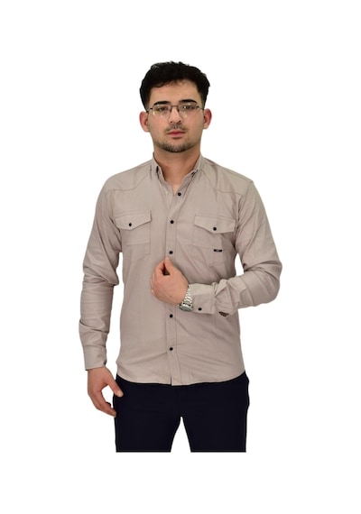 Erkek Spor Likralı Gömlek Bgl-st04343 Taş