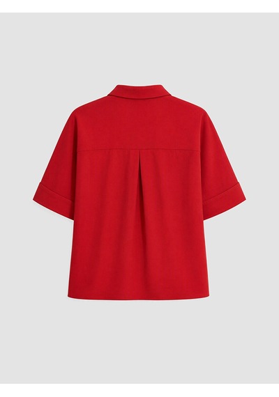 Lcw Comfort Kırmızı Loose Fit Kadın Gömlek Xl-2xl