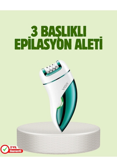 Mey İthalat Çok Fonksiyonlu Epilatör 600mah 90 Dakika Kullanım Led Metal Başlık Su Geçirmez