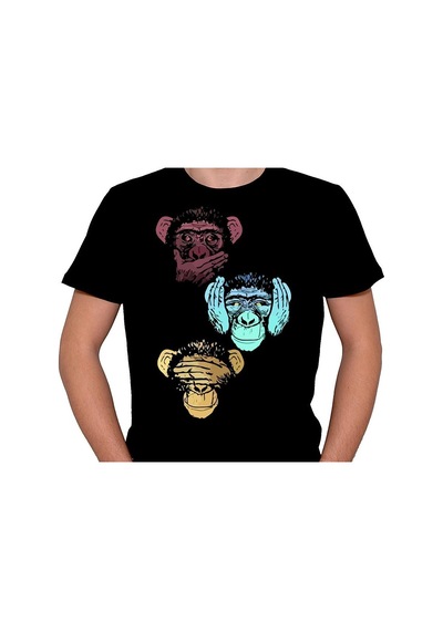 Üç Maymun Görmedim Duymadım Bilmiyorum Tişört Unisex T-shirt 001