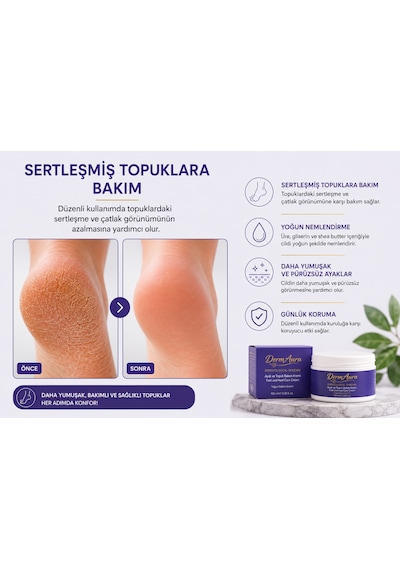 Dermaura Urealı Yoğun Nemlendirici Ayak Ve Topuk Bakım Kremi 100 Ml
