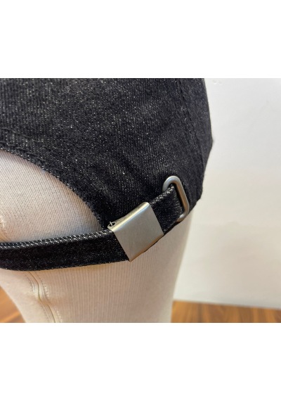 Jean Denim Kot Kumaş Vintage Unisex Cap Şapka Siyah