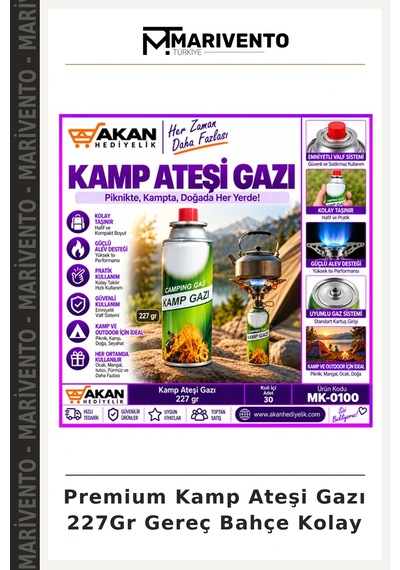 Premium Kamp Ateşi Gazı 227gr Gereç Bahçe Kolay