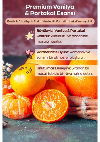 "erotik Portakal Ve Vanilya Aromalı Yenilebilir Masaj Yağı 120 Ml Kokulu Vücut Yağı" - 297079530