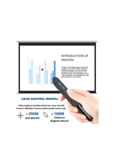 Kablosuz Projeksiyon Sunum Kumandası Presenter Lazer Pointer Hyperlink Ve Ses Kontrol