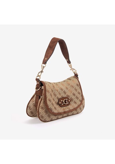 Guess Kadın Vegan Samantha Logo Omuz Çantası Hwjg2313190 Kahverengi