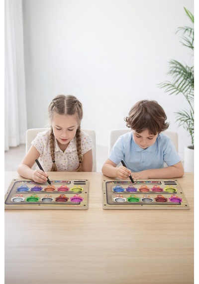 Manyetik Labirent Montessori Matematik Oyunu Harfleri  Öğreniyorum Eğitici Oyuncak 25 cm