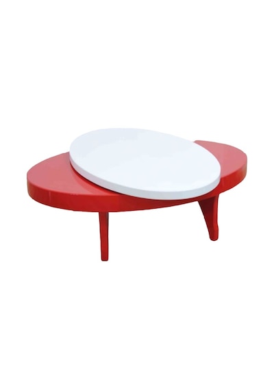 Orta Döner sehpa OVAL İNOVATİF Model Kayın Retro Ayak Mdf Tabla Parlak Beyaz ve Kırmız El Yapım Orta Döner sehpa OVAL İNOVATİF Model Kayın Retro Ayak Mdf Tabla Parlak Beyaz ve Kırmız El Yapım