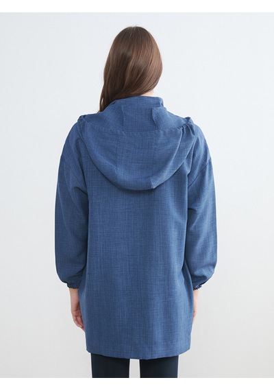 Lc Waikiki Lc Waıkıkı Lacivert Kapüşonlu Oversize Kadın Tunik