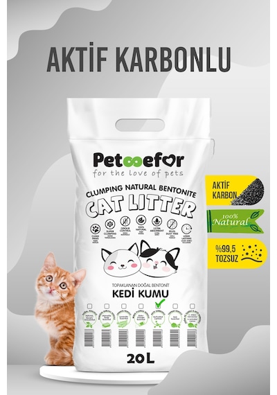 Petefor Aktif Karbonlu Kedi Kumu 20 L