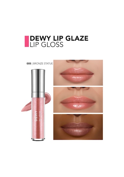 Flormar Besleyici Dudak Parlatıcısı - Dewy Lip Glaze - 005 Bronze Statue-8682536068093
