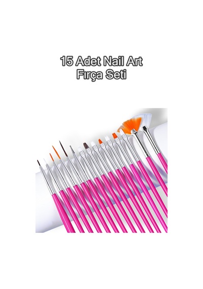 15 Adet Nail Art Dizayn Ve Jel Fırça Seti Tırnak Süsleme Fırça Seti Rose