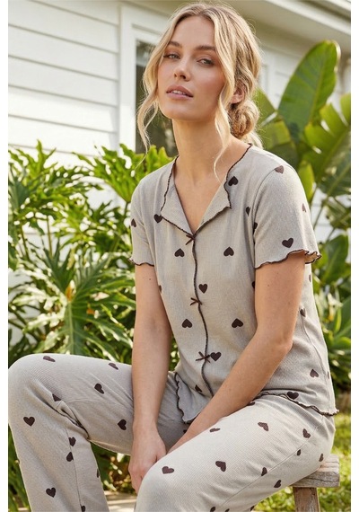 Siyah İnci Fitilli Kaşkorse Örme Pijama Takım 26120553 Yeşil