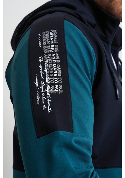 Shooter Sportswear Shooter Premium Erkek Eşofman Takımı Mevsimlik Kapüşonlu Rahat Kalıp Petrol Mavisi