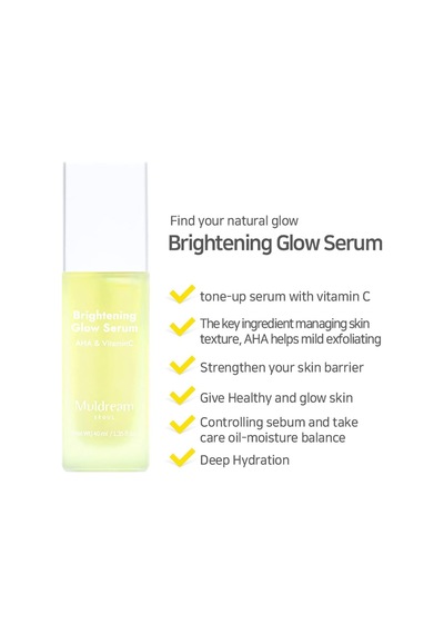 Aha Ve C Vitamini İçeren Aydınlatıcı Işıltı Etkili Kore Serum 40ml Peeling & Anti-aging Bakım