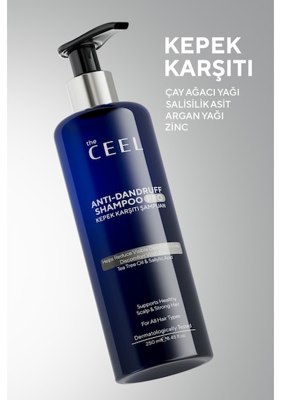 The Ceel Kepek Karşıtı ve Saç Derisi Bakımına Yardımcı Şampuan Zinc, Salisilik Asit ve Çay Ağacı Yağı 250 ML