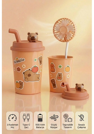 Bardak Model Mini Ayıcıklı Fan Çok Renkli