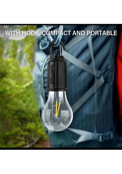 Taşınabilir Şarjlı Led Ampül Outdoor Kamp Bahçe Lambası 10w Askılı Kırılmaz Led Işık
