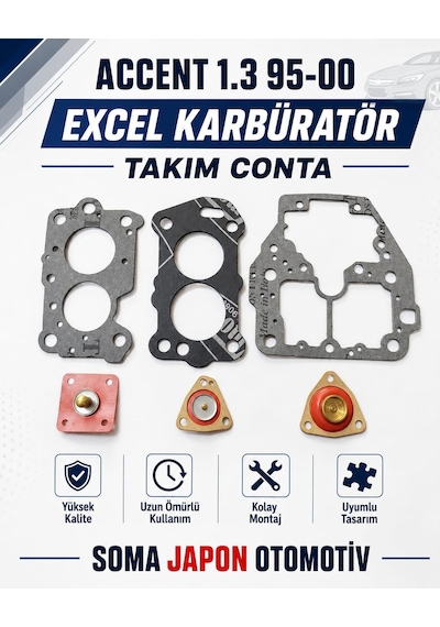 Accent 1.3 95-00 Excel Karbüratör Tamir Takım Conta Excel Karbüratör Tamir Takım Conta