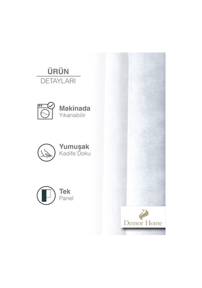 Br Demor Home 1/2 Sık Pile Kar Beyazı Kadife Dokulu Fon Perde Ütü İstemez En Çok Satılan