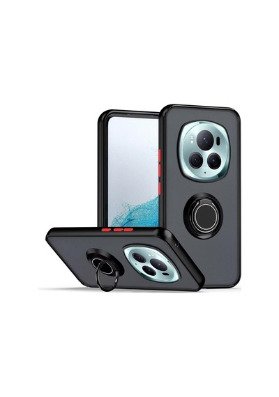 Gpack Honor Magic 6 Pro Kılıf Montreal Yüzüklü Standlı Arkası Buğulu Araç Tutucu Özellikli Siyah