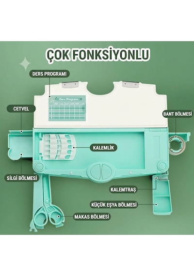 Çok Fonksiyonlu Kalem Kutusu Kalemlik Sevimli Uzay Dinozor Kedi Temalı Otomatik Kalemlik Tuşlu Kalemlik Otomatik Kalemlik Kalem Kutusu Yeşil