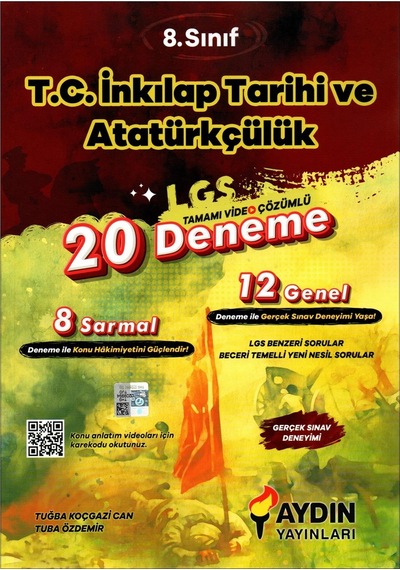 LGS 8. Sınıf T.C. İnkılap Tarihi ve Atatürkçülük 20 Deneme- Aydın Yayınları