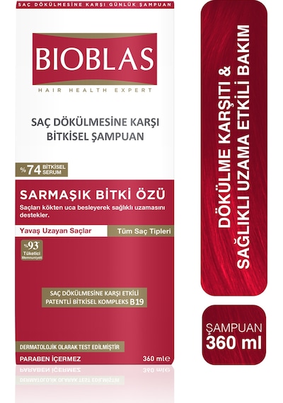 Bioblas Saç Dökülmesine Karşı Yavaş Uzayan Saçlar İçin Şampuan 360 Ml Sarmaşık Özlü