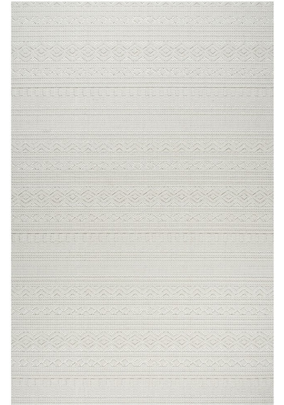 Modern Geometrik Tasarımlı Jüt Dokuma Loop Sisal Krem Renk Halı Krem